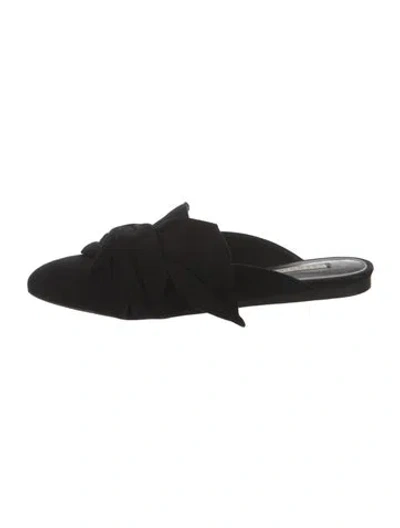 Pre-owned Veronica Beard Suede Mules In Black