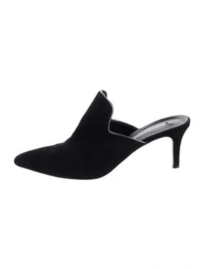 Pre-owned Veronica Beard Suede Mules In Black