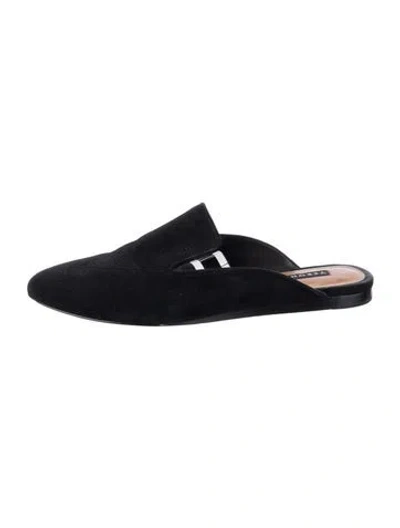 Pre-owned Veronica Beard Suede Mules In Black