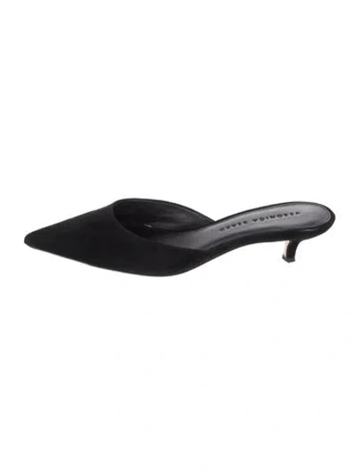 Pre-owned Veronica Beard Suede Mules In Black