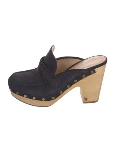 Pre-owned Veronica Beard Suede Mules In Blue