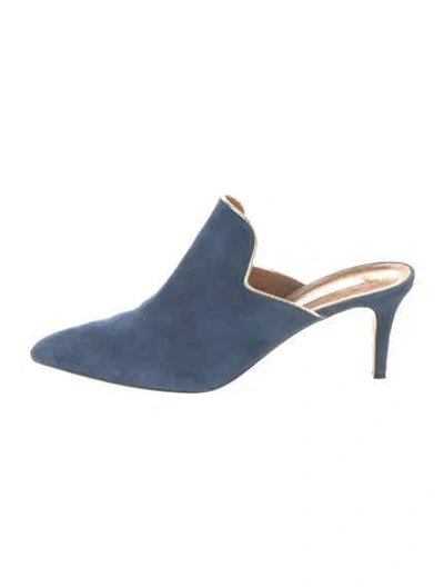 Pre-owned Veronica Beard Suede Mules In Blue