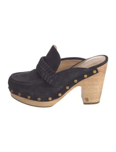 Pre-owned Veronica Beard Suede Mules In Blue