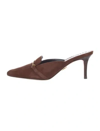 Pre-owned Veronica Beard Suede Mules In Brown