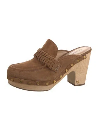 Pre-owned Veronica Beard Suede Mules In Brown