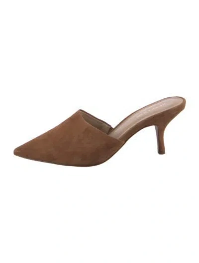 Pre-owned Veronica Beard Suede Mules In Brown