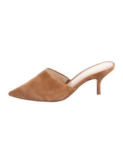 Pre-owned Veronica Beard Suede Mules In Brown