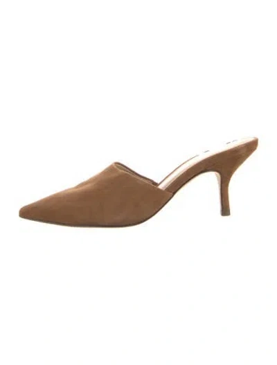 Pre-owned Veronica Beard Suede Mules In Brown