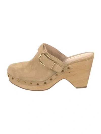 Pre-owned Veronica Beard Suede Mules In Brown