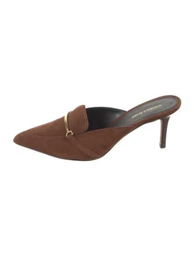 Pre-owned Veronica Beard Suede Mules In Brown