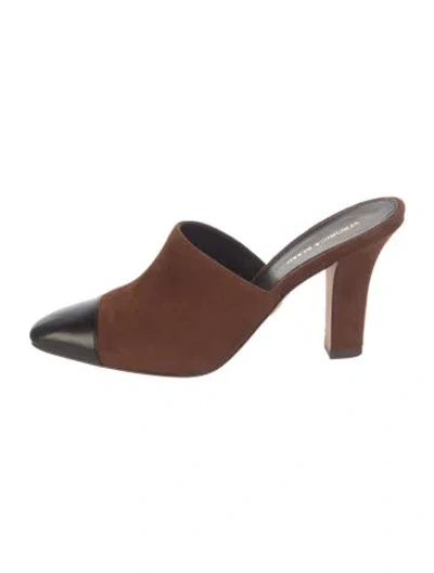 Pre-owned Veronica Beard Suede Mules In Brown