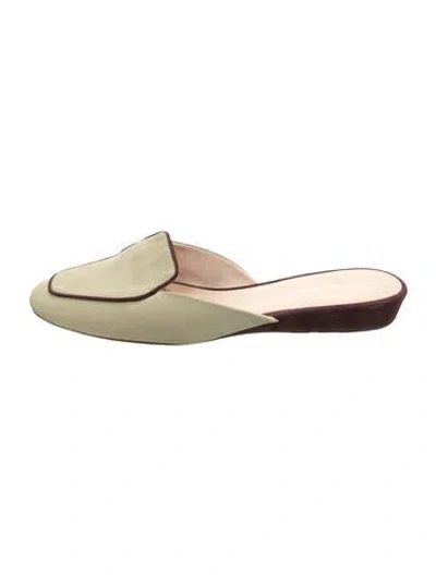 Pre-owned Veronica Beard Suede Mules In Gold/metallic