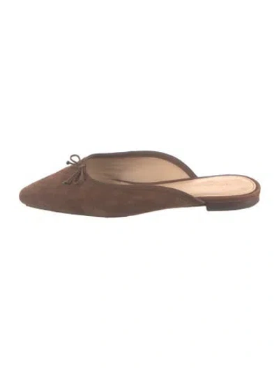 Pre-owned Veronica Beard Suede Mules In Green