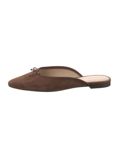 Pre-owned Veronica Beard Suede Mules In Green