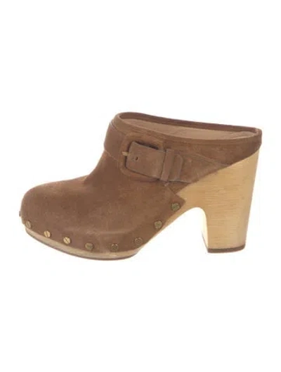 Pre-owned Veronica Beard Suede Mules In Multi