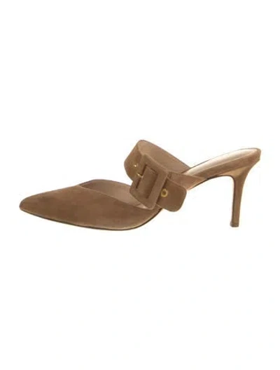 Pre-owned Veronica Beard Suede Mules In Neutral