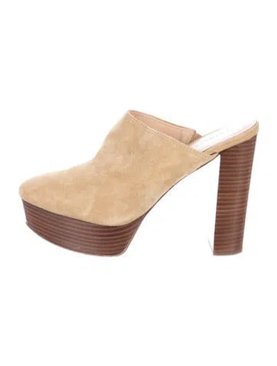 Pre-owned Veronica Beard Suede Mules In Neutral