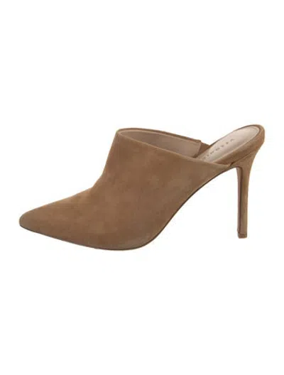 Pre-owned Veronica Beard Suede Mules In Neutrals