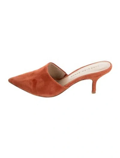 Pre-owned Veronica Beard Suede Mules In Orange