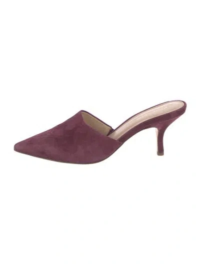 Pre-owned Veronica Beard Suede Mules In Purple