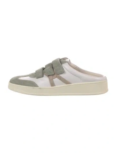 Pre-owned Veronica Beard Suede Mules In White
