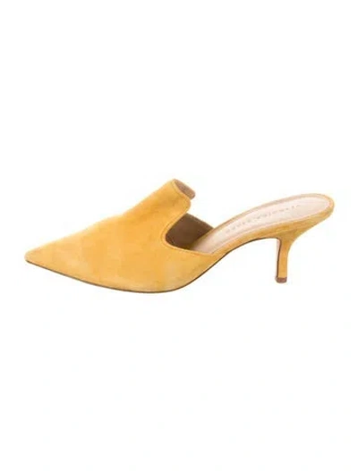 Pre-owned Veronica Beard Suede Mules In Yellow