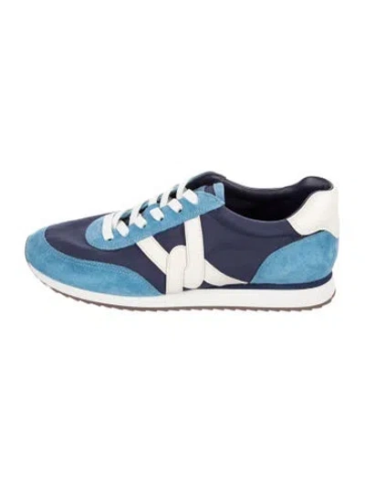 Pre-owned Veronica Beard Suede Printed Athletic Sneakers In Blue