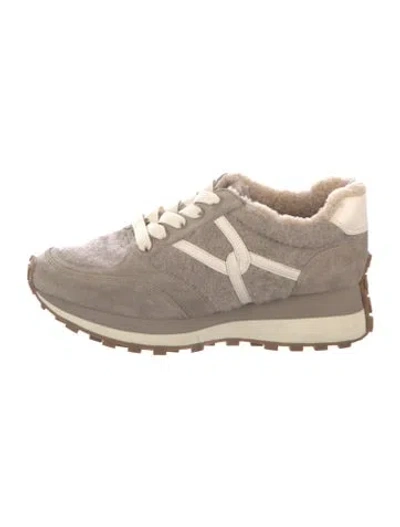 Pre-owned Veronica Beard Suede Printed Sneakers In Brown