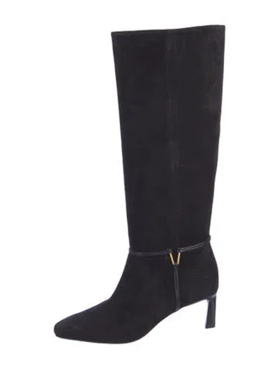 Pre-owned Veronica Beard Suede Riding Boots In Black