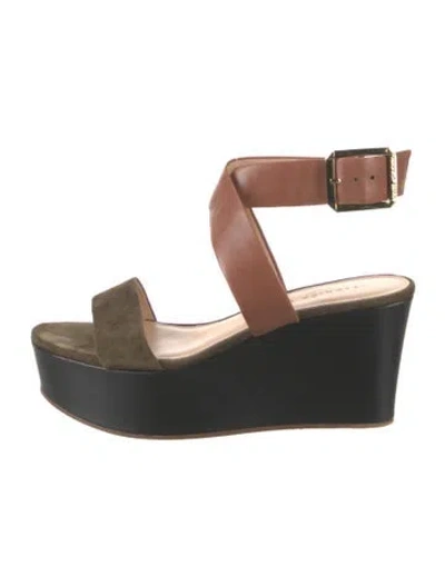 Pre-owned Veronica Beard Suede Sandals In Black