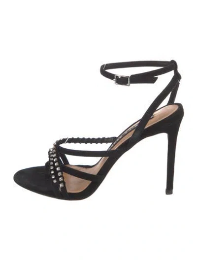 Pre-owned Veronica Beard Suede Sandals In Black