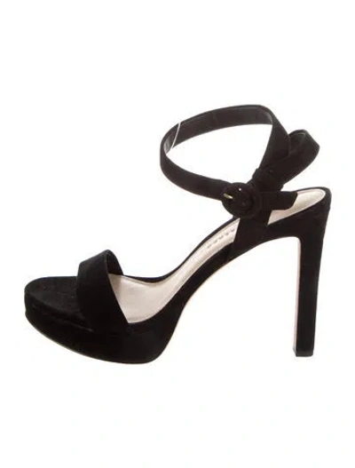 Pre-owned Veronica Beard Suede Sandals In Black