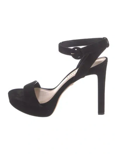 Pre-owned Veronica Beard Suede Sandals In Black
