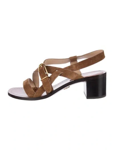 Pre-owned Veronica Beard Suede Sandals In Brown