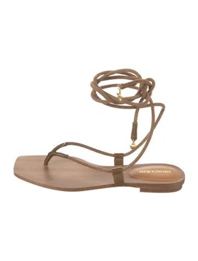 Pre-owned Veronica Beard Suede Sandals In Brown