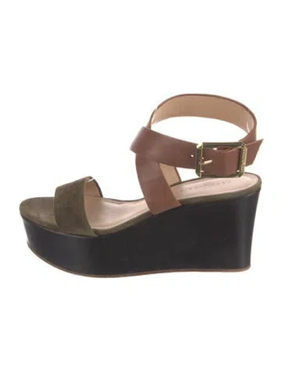 Pre-owned Veronica Beard Suede Sandals In Green
