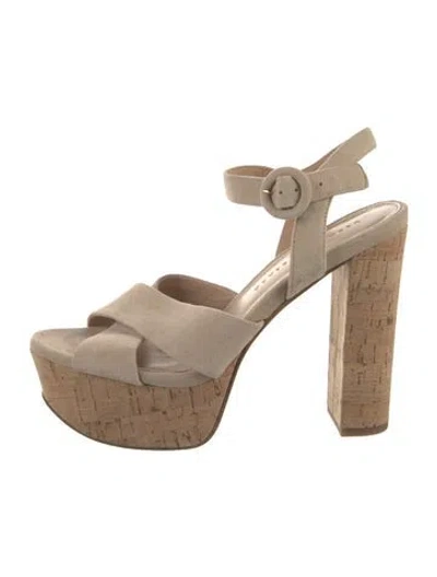 Pre-owned Veronica Beard Suede Sandals In Green
