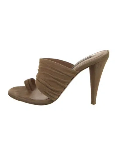 Pre-owned Veronica Beard Suede Sandals In Neutral