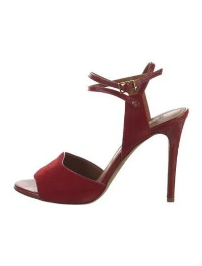 Pre-owned Veronica Beard Suede Sandals In Red