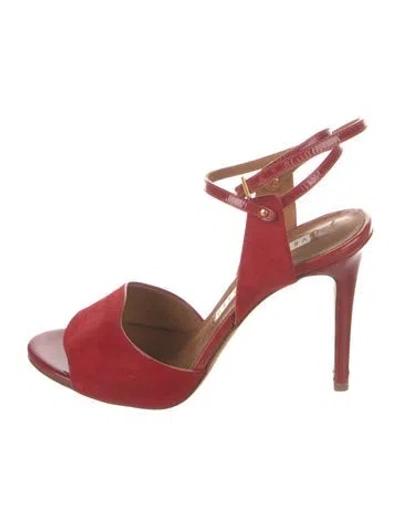 Pre-owned Veronica Beard Suede Sandals In Red