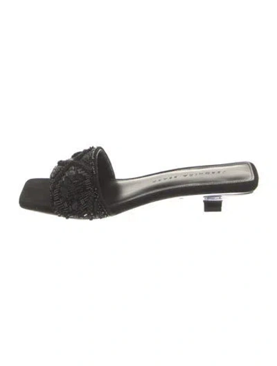 Pre-owned Veronica Beard Suede Sequin Embellishments Slides In Black