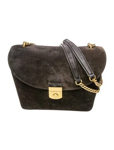 Pre-owned Veronica Beard Suede Shoulder Bag In Black