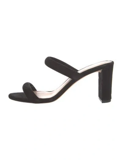 Pre-owned Veronica Beard Suede Slides In Black