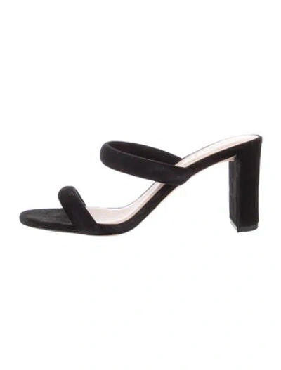 Pre-owned Veronica Beard Suede Slides In Black