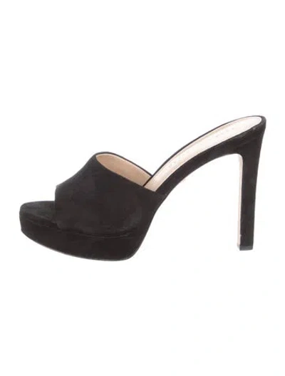 Pre-owned Veronica Beard Suede Slides In Black