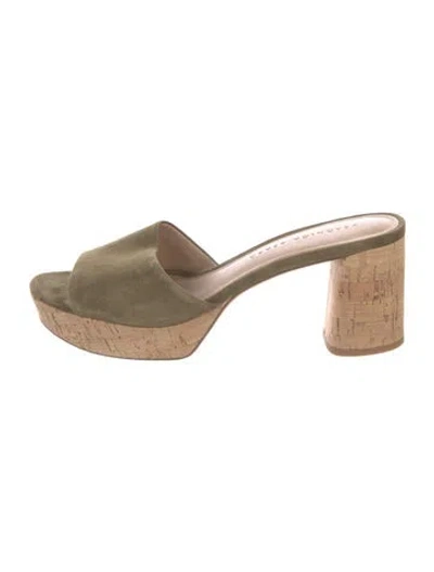 Pre-owned Veronica Beard Suede Slides In Blue