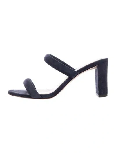 Pre-owned Veronica Beard Suede Slides In Blue