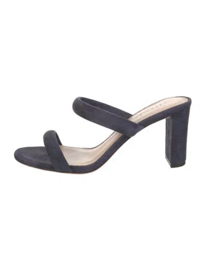 Pre-owned Veronica Beard Suede Slides In Blue