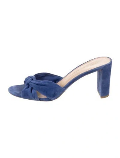 Pre-owned Veronica Beard Suede Slides In Blue