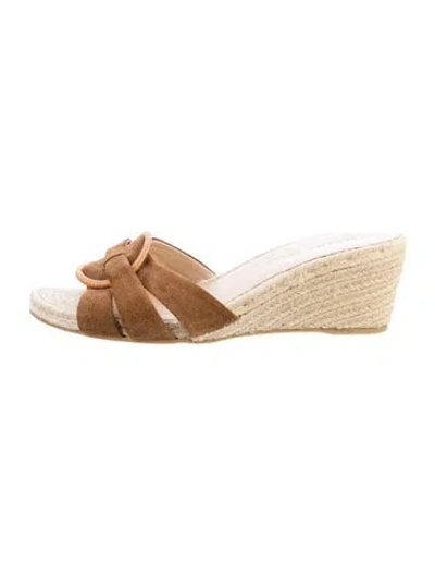 Pre-owned Veronica Beard Suede Slides In Brown